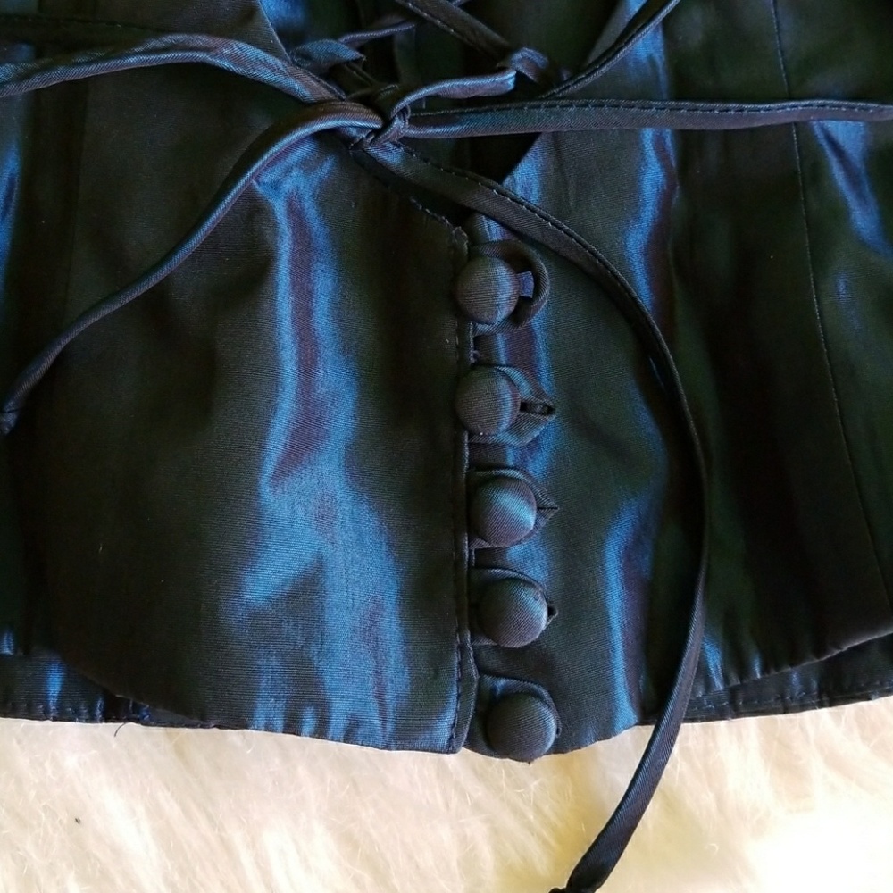 ✨Shiney Blue Burlesque Rhinestone Corset Top - Picture 6 of 6